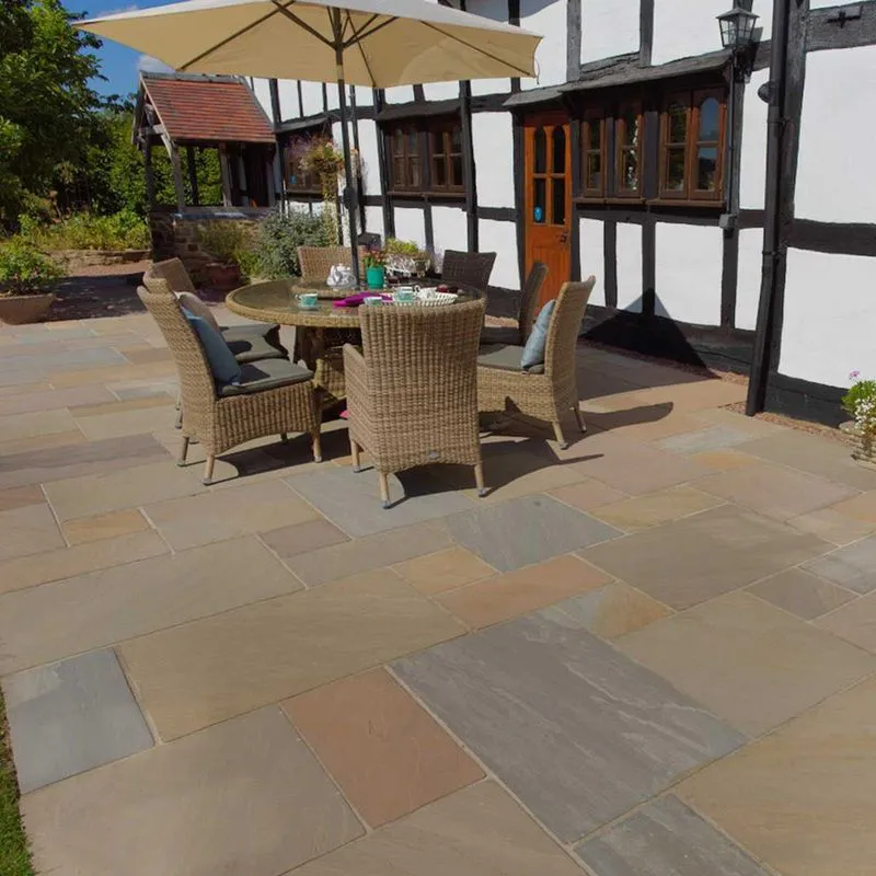 Pavestone Raj Blend Indian Sandstone Paving Slabs | Landscaping Superstore®