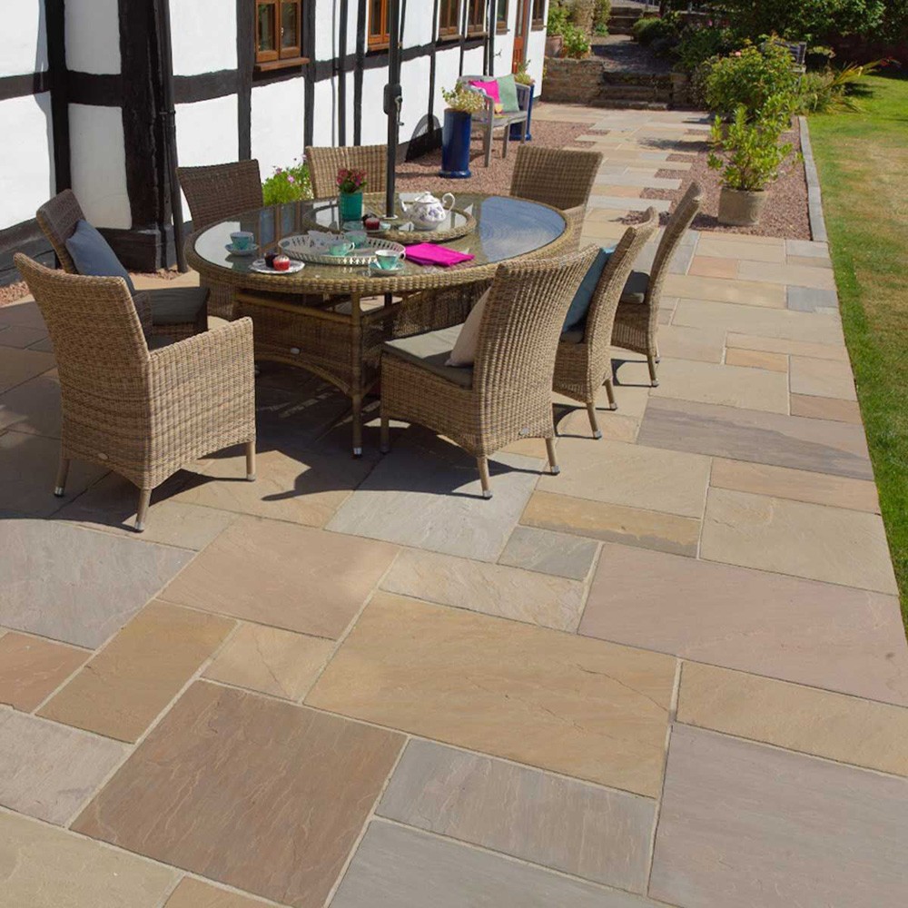 Pavestone Raj Blend Indian Sandstone Paving Slabs