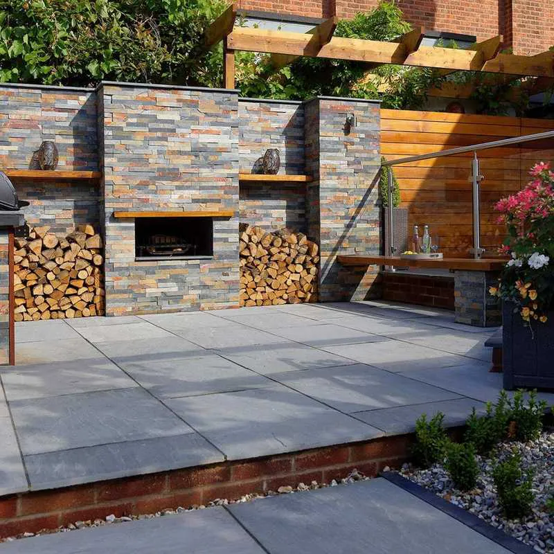Pavestone Modular Pavestone Rio Brazilian Black Slate Paving Slabs Contractor Pack - 14 ...
