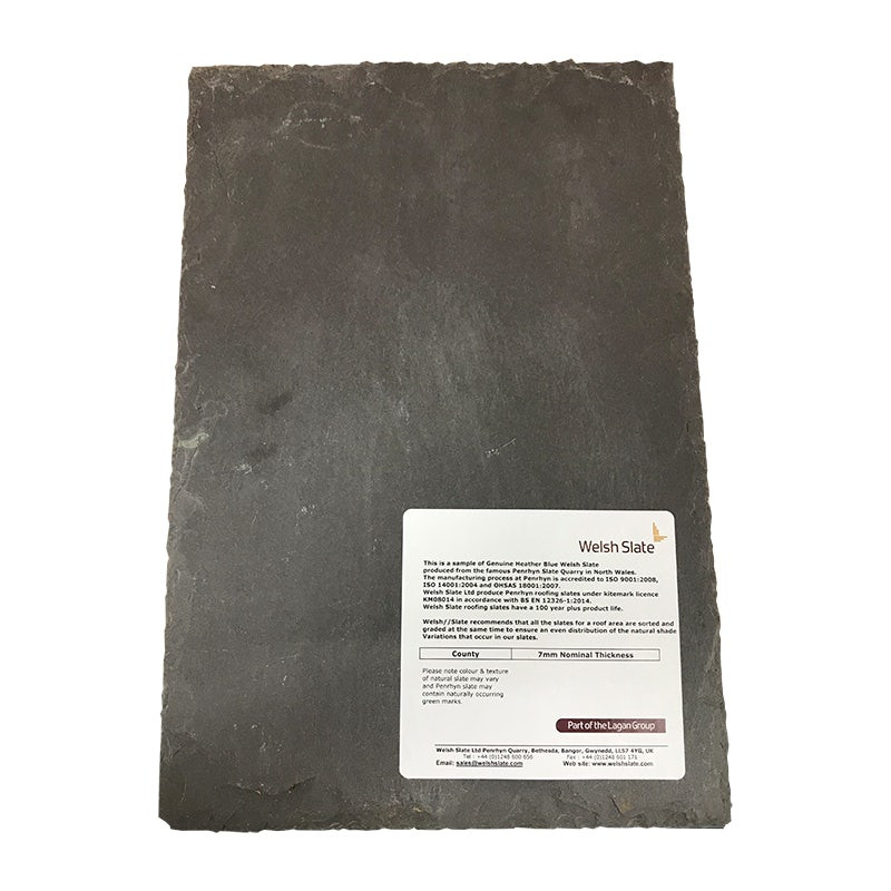Penrhyn County Grade Welsh Slate Roof Tile in Heather Blue