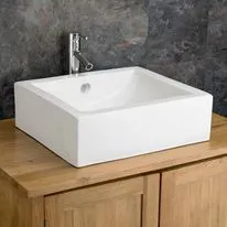 Piacenza 500mm x 450mm White Ceramic Large Countertop Basin