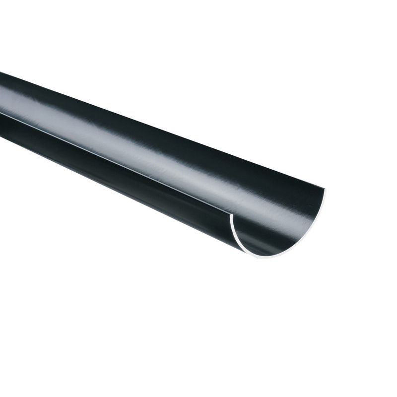 Plastic Guttering Half Round Style 4m Length 112mm Black Roofing Superstore®