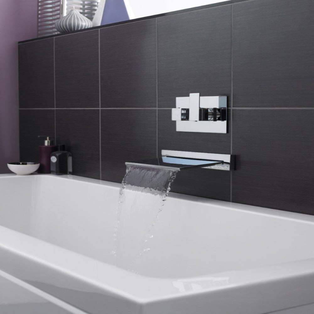 Nuie Chrome Bath Waterfall Filler Brass