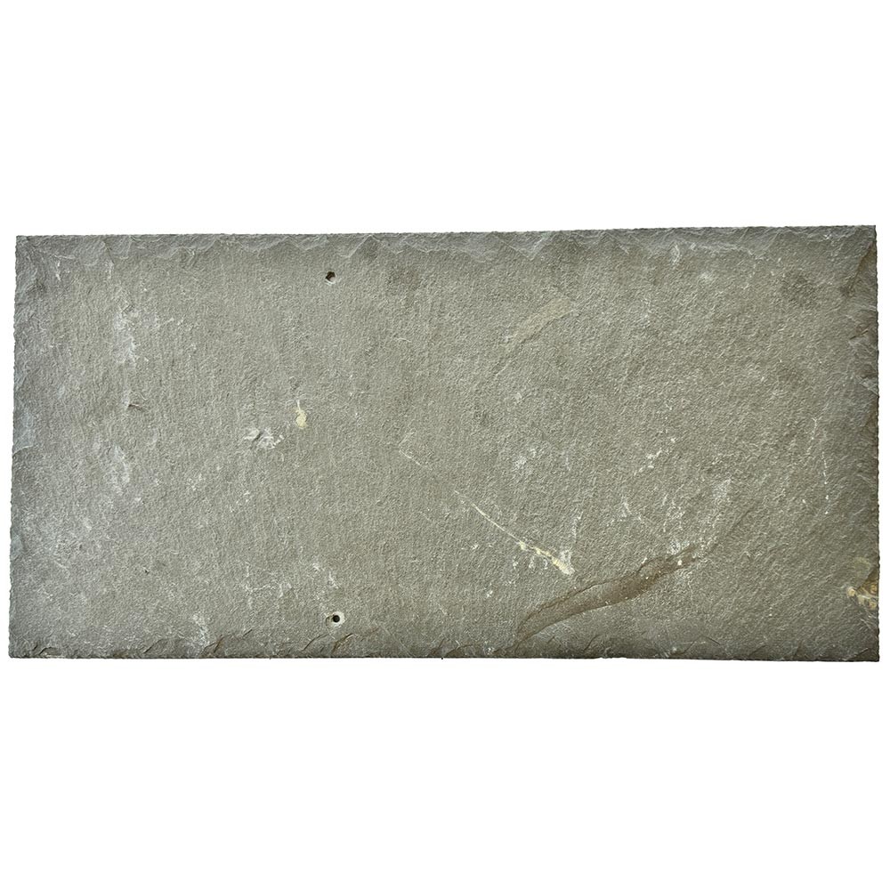 Polperro Mid Grey Pre-holed Spanish Natural Slate Roof Tile