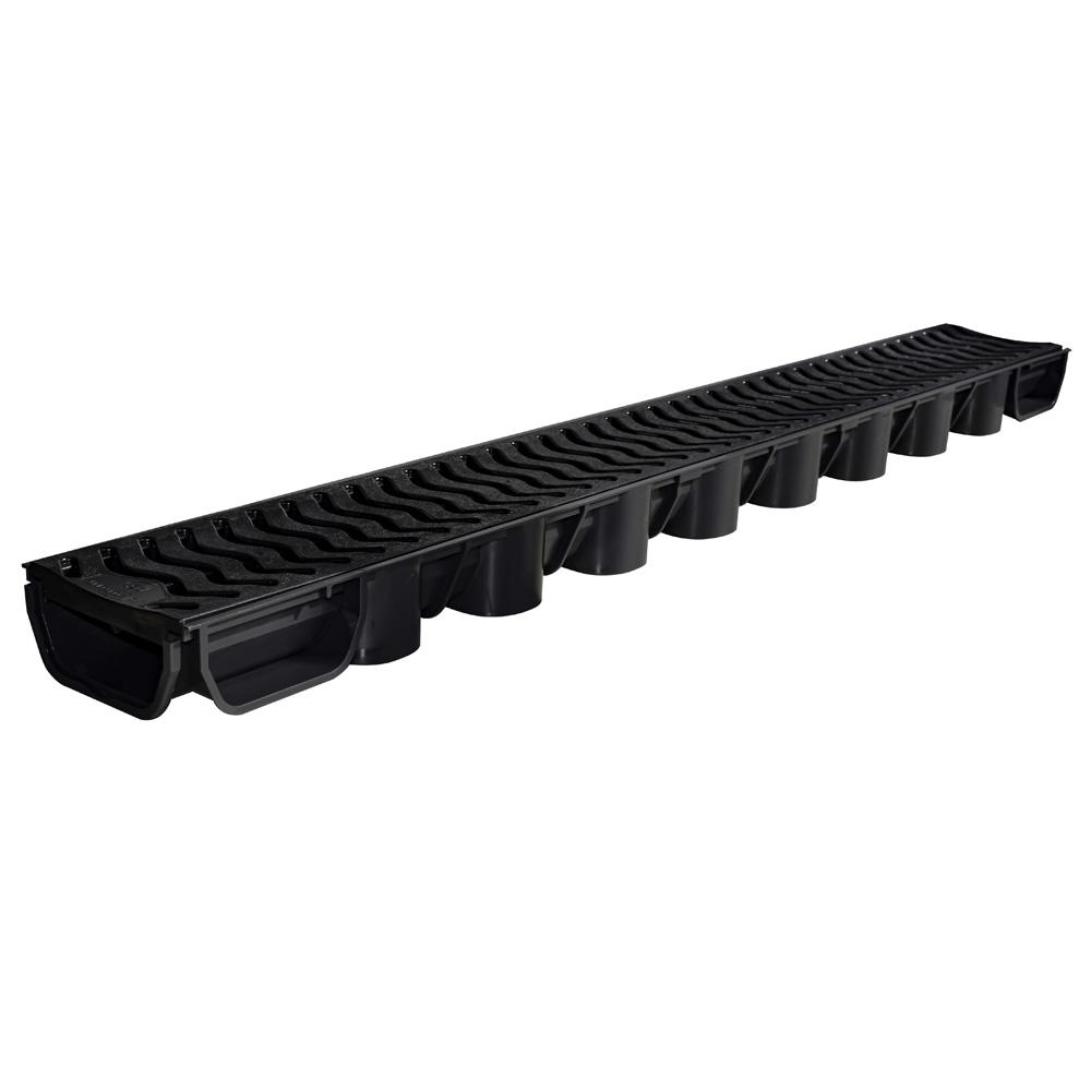 Polydrain A15 Low Flow Plastic Channel Drain in Black - 1m Length