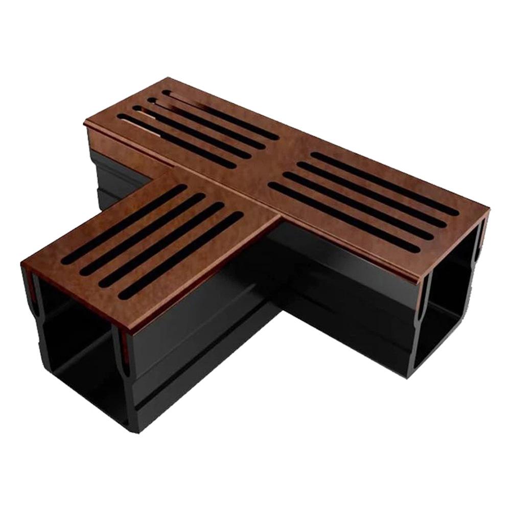 Polydrain A15 Threshold Channel Drain Corten Steel T-Junction