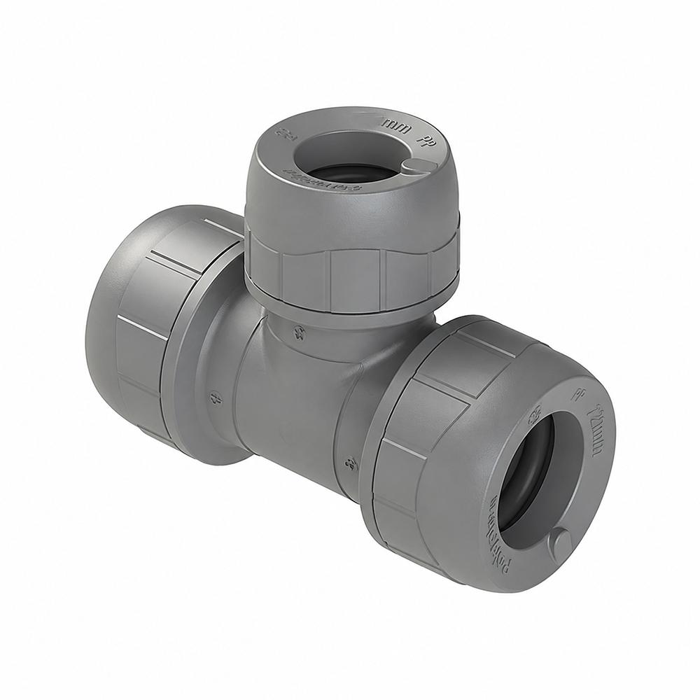 Polyplumb Plastic Reducing Tee - 22mm x 22mm x 15mm