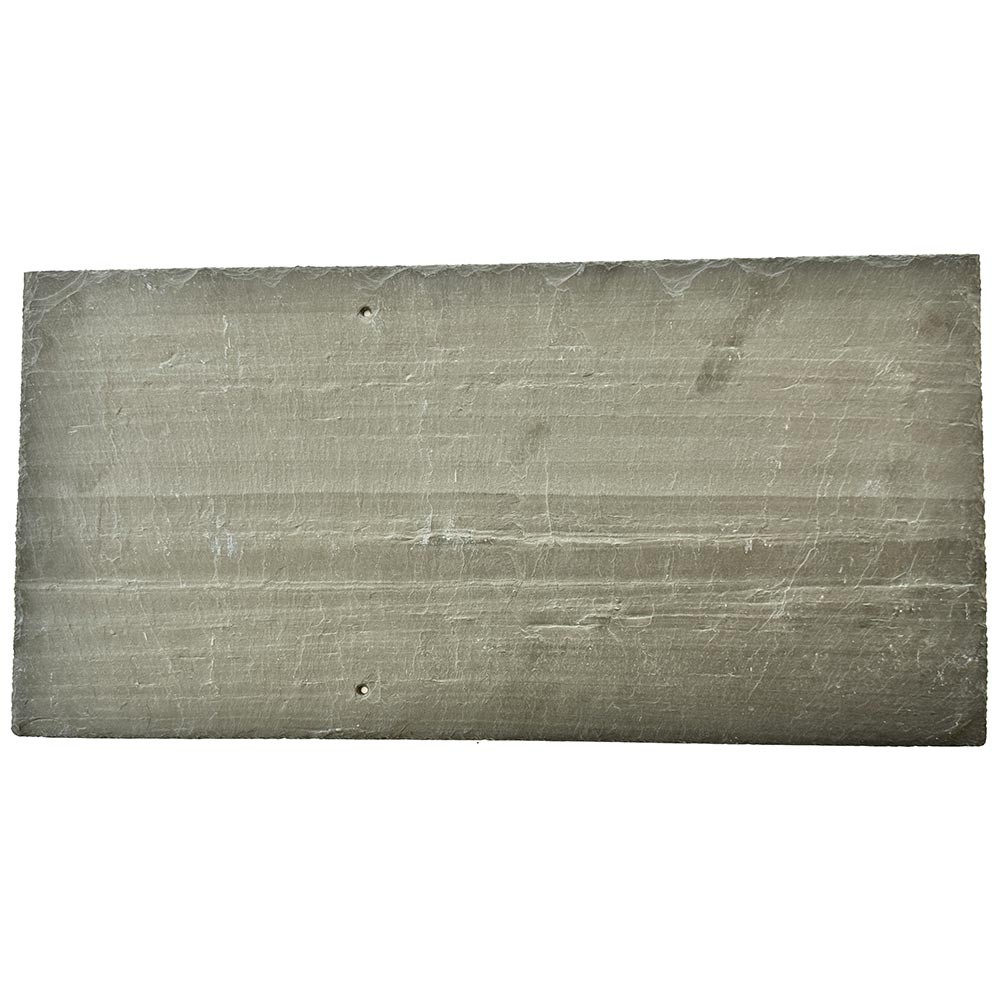 Predannack Mid Grey Pre-holed First Quality Spanish Natural Slate Roof Tile - 500mm x 250mm