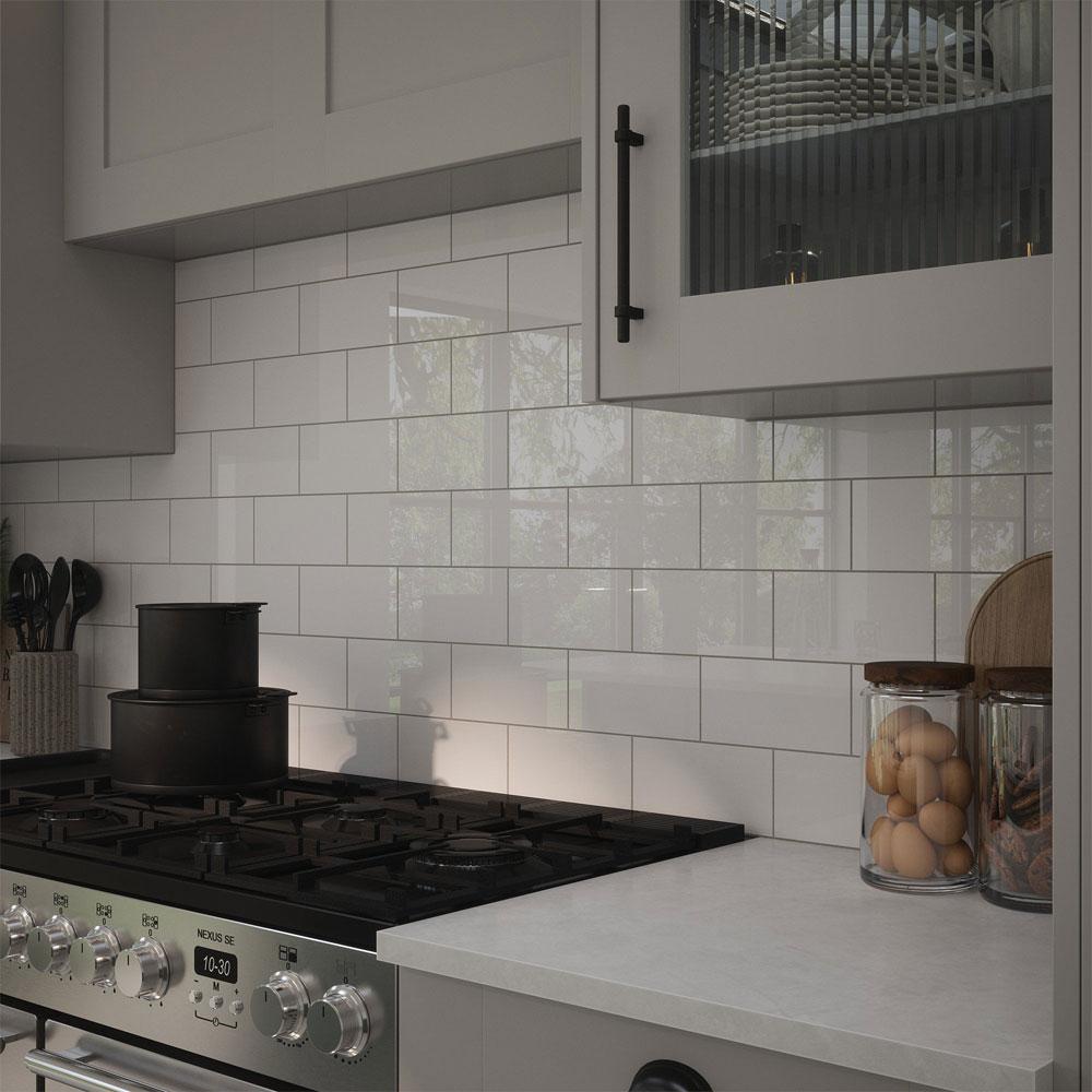 prismatics white gloss glazed ceramic wall tile single tile