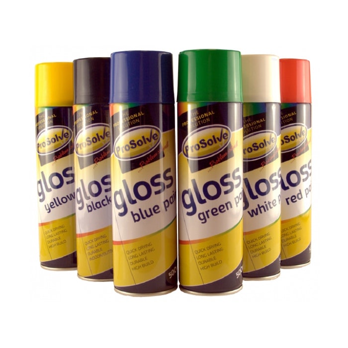 Prosolve All Purpose Acrylic Gloss Paint Aerosol 500ml - Gloss Yellow