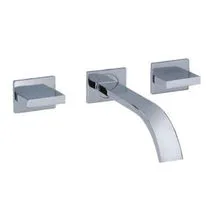 Quadrato Chrome Three Hole with Curved Spout Basin Mixer Tap