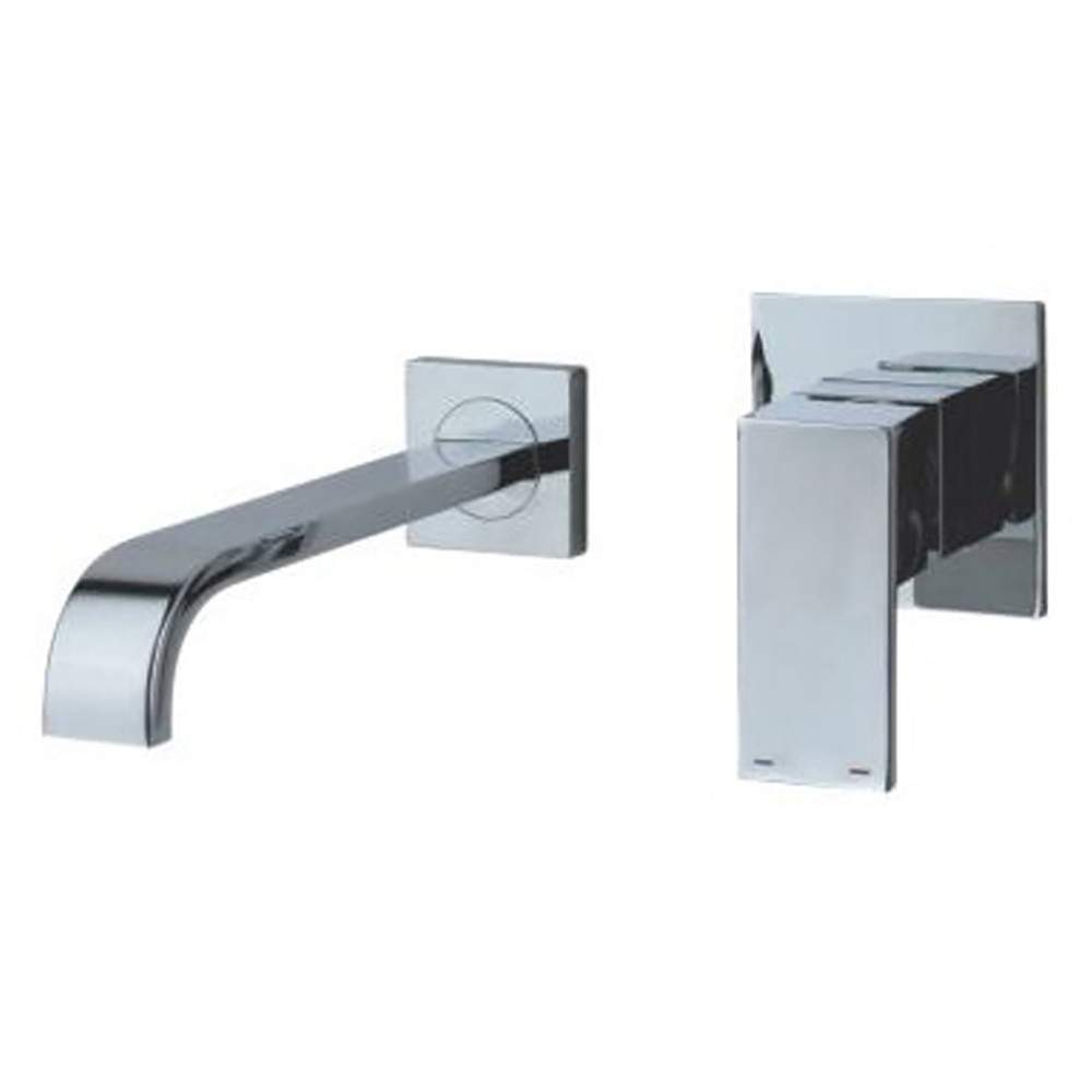 Clickbasin Chrome Quadrato Stainless Two Piece Curved Spout Mixer Tap