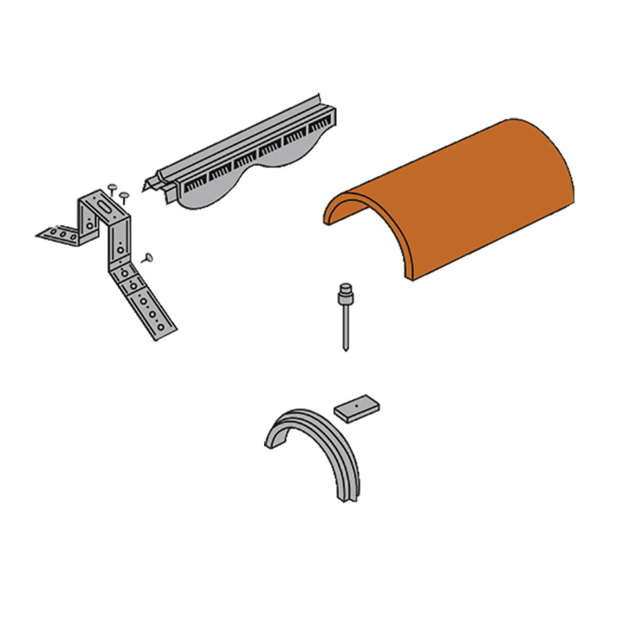 Redland DryVent Ridge Pack for Grovebury Profile Tile - 2700mm
