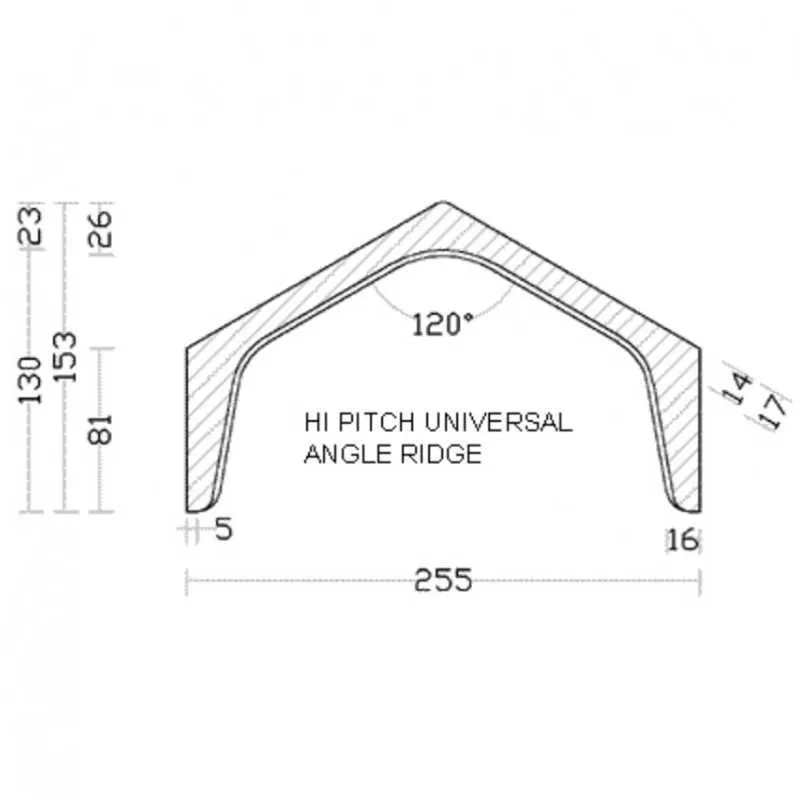 Grey Universal Ridge Redland Hi-Pitch Universal Angle Ridge - Slate Grey | Roofing Superstore®