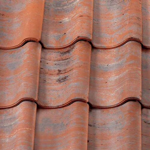 redland old hollow clay roof pantile weathered vintage red tiles