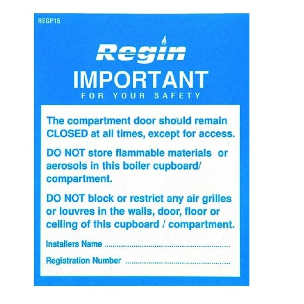 Regin REGP15 Warning - Compartment Sticker (Pack Of 8)