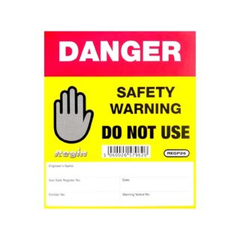 Regin REGP36 Danger 'Do Not Use' Sticker/Tag