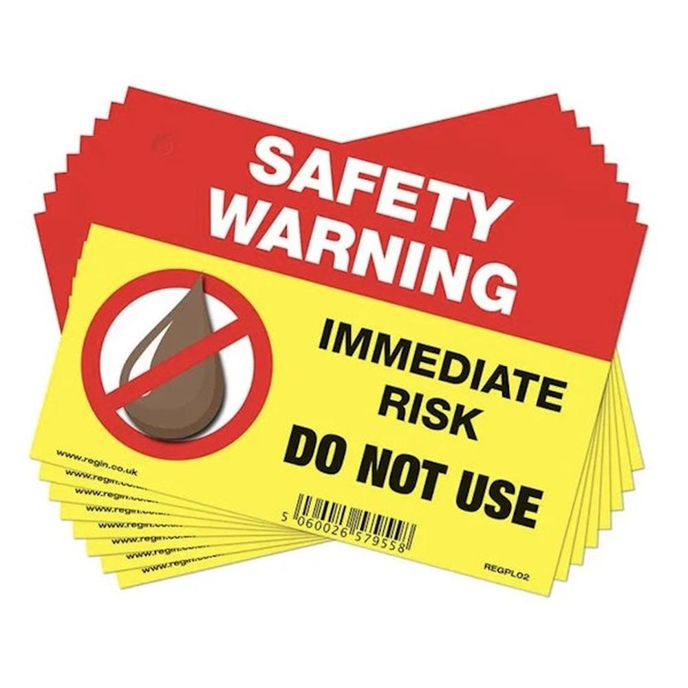 Regin REGPL02 Warning - Ir Do Not Use (Liquid Fuel) Sticker/Tag X8