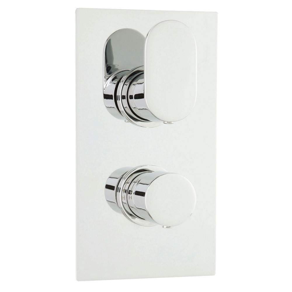 Hudson Reed Chrome 120 X 215Mm Rectangular Twin Valve With Diverter