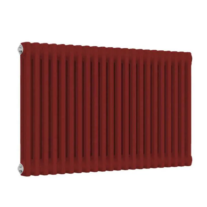 Booth Red Single Column Radiator Reina Colona 2 Column RAL 3001 Signal Red Horizontal Radiator - 600mm x ...