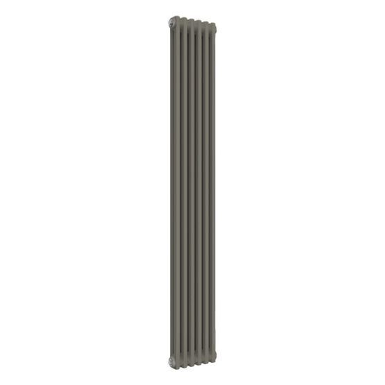 Reina Colona 2 Column RAL 7030 Stone Grey Vertical Radiator - 1800mm x ...