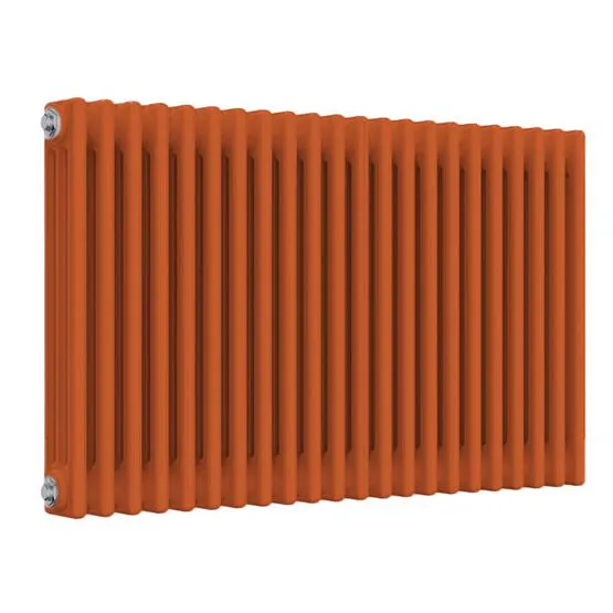 Orange Column Radiator Reina Colona 3 Column RAL 2004 Pure Orange Horizontal Radiator - 600mm ...