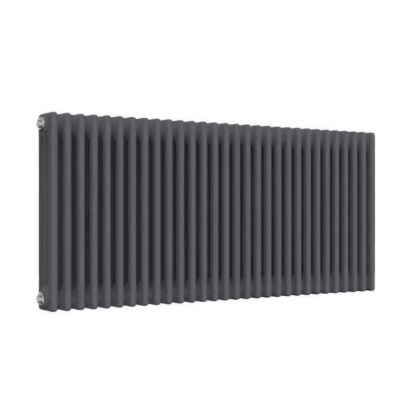Slate Radiators Reina Colona 3 Column RAL 7015 Slate Grey Horizontal Radiator - 600mm x ...