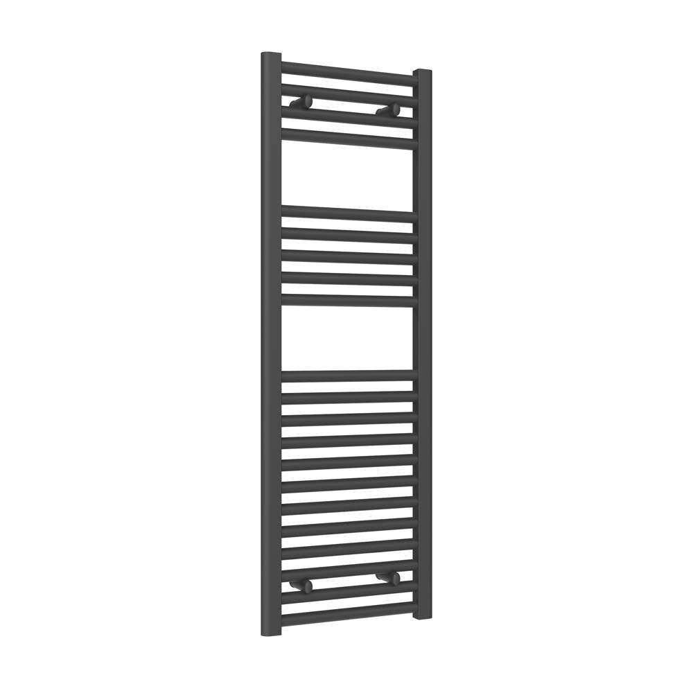 Diva Anthracite Reina Flat Heated Towel Rail - 1200Mm X 400Mm Steel