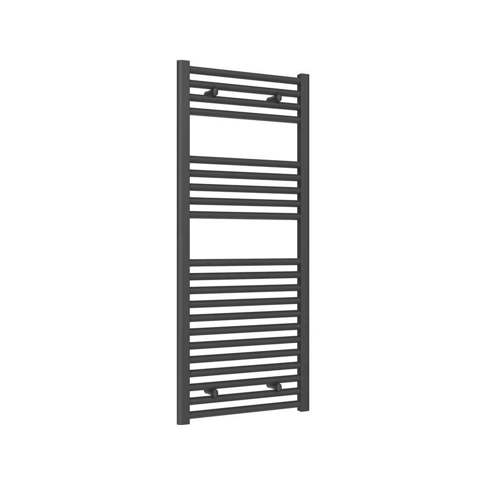 Diva Anthracite Reina Flat Heated Towel Rail - 1200Mm X 500Mm Steel