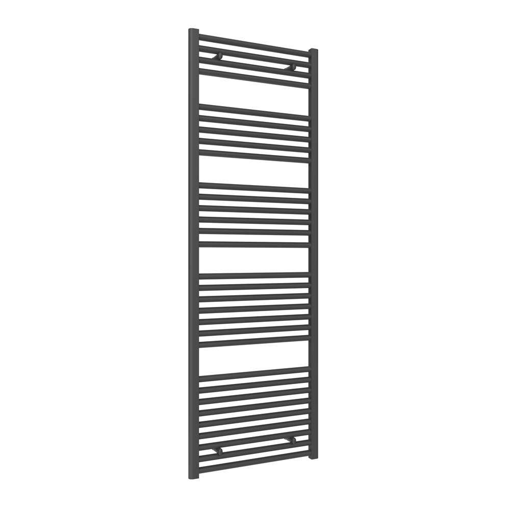 Diva Anthracite Reina Flat Heated Towel Rail - 1800Mm X 600Mm Steel
