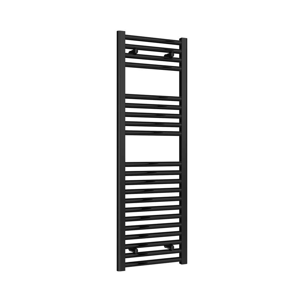 Diva Black Reina Flat Matt Heated Towel Rail - 1200Mm X 400Mm Steel