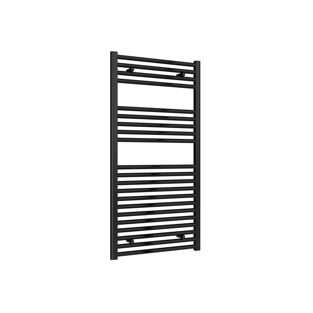 Diva Black Reina Flat Matt Heated Towel Rail - 1200Mm X 600Mm Steel