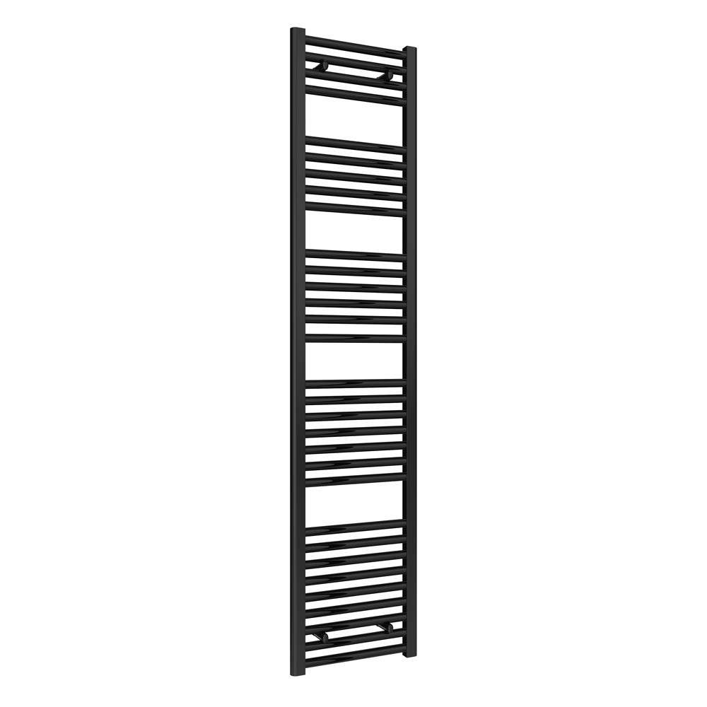 Diva Black Reina Flat Matt Heated Towel Rail - 1800Mm X 400Mm Steel
