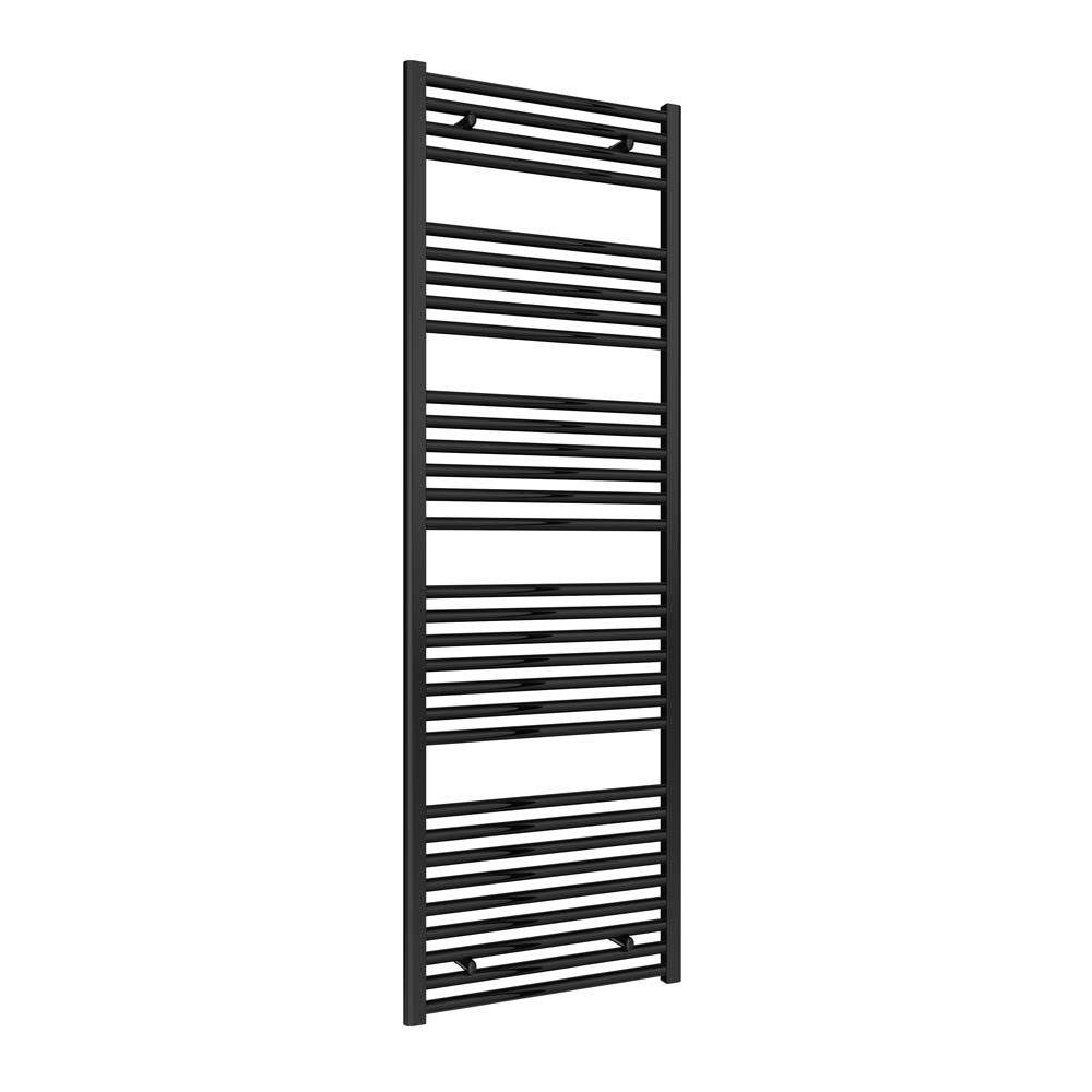 Diva Black Reina Flat Matt Heated Towel Rail - 1800Mm X 600Mm Steel