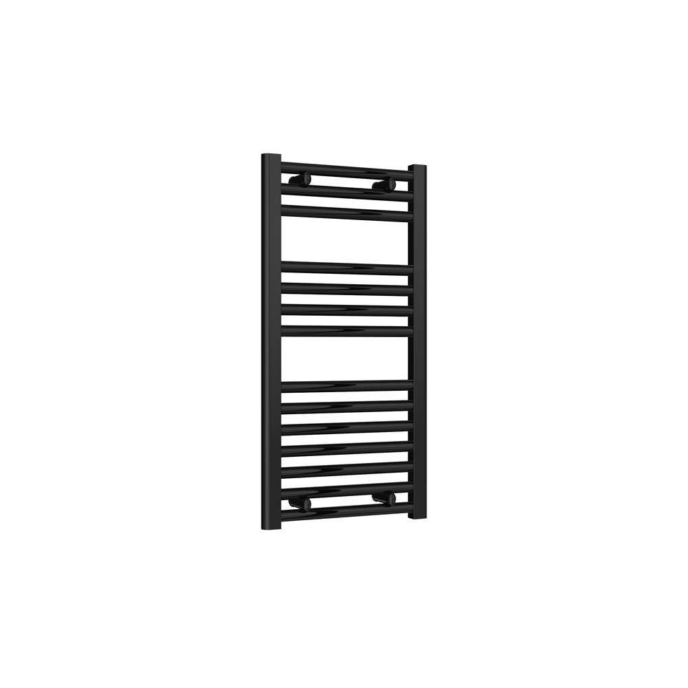 Diva Black Reina Flat Matt Heated Towel Rail - 800Mm X 400Mm Steel