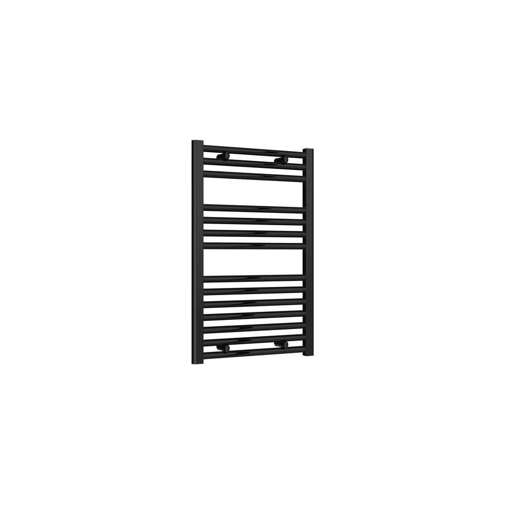 Diva Black Reina Flat Matt Heated Towel Rail - 800Mm X 500Mm Steel