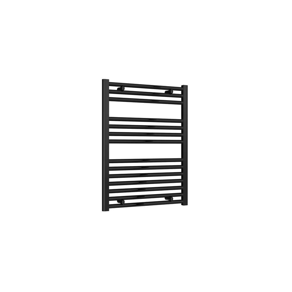 Diva Black Reina Flat Matt Heated Towel Rail - 800Mm X 600Mm Steel