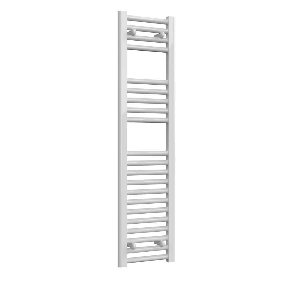 Diva White Reina Straight Heated Towel Rail - 1200Mm X 300Mm Steel