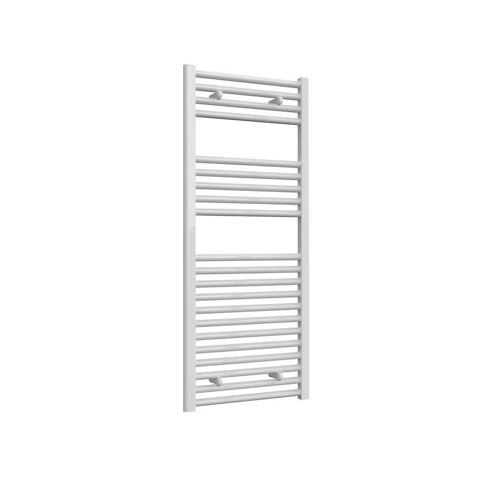 Diva White Reina Straight Heated Towel Rail - 1200Mm X 500Mm Steel