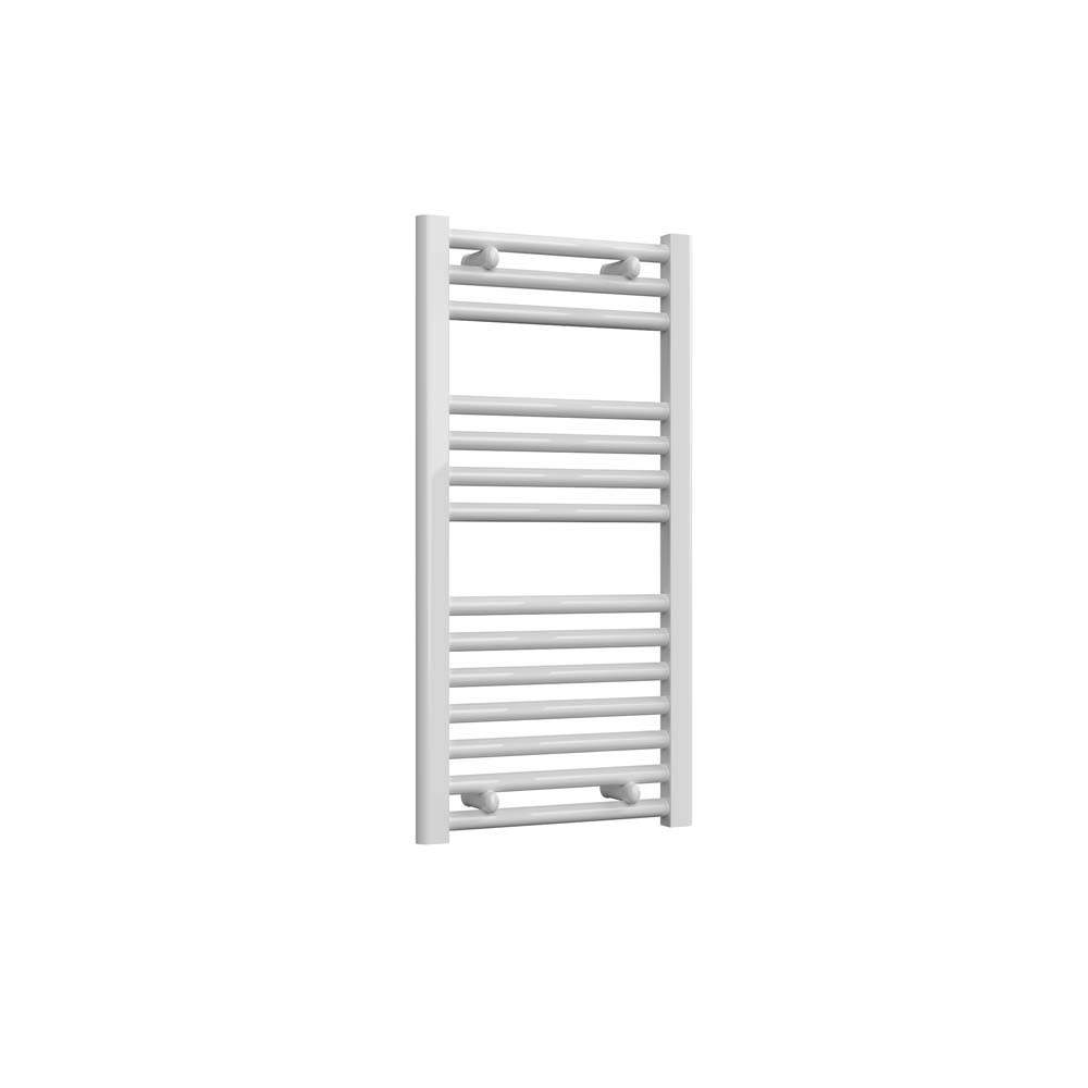 Diva White Reina Straight Heated Towel Rail - 800Mm X 400Mm Steel
