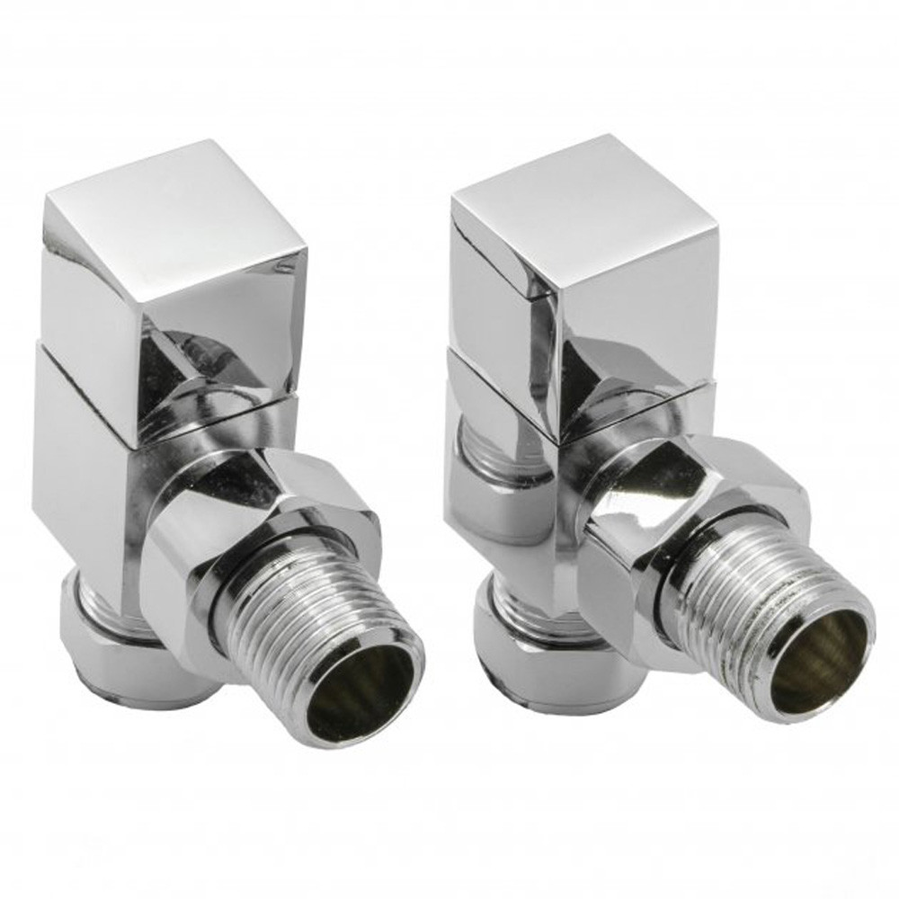Reina Loge Angled Radiator Valves Pair Chrome