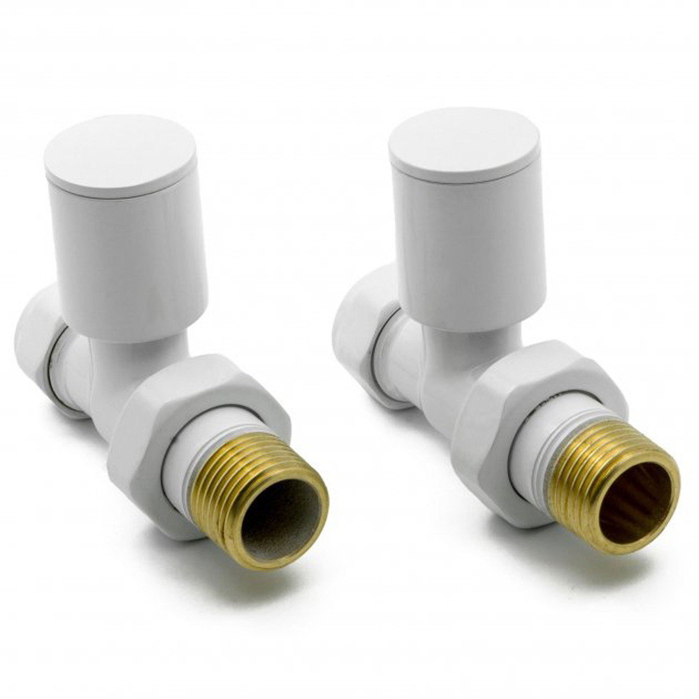 Reina Portland Straight Radiator Valves Pair Chrome - 15mm