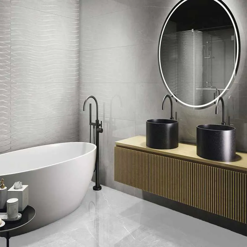 Html Ceramic Grey Roma Light Grey Marble Effect Gloss Rectified Ceramic Wall Tile - 400mm ...