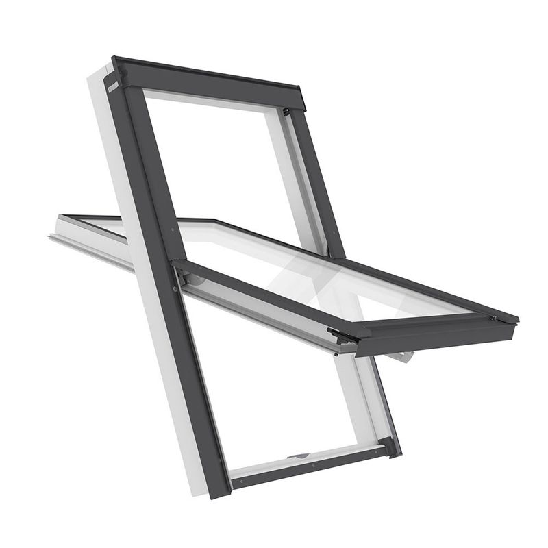 RoofLITE+ Solid PVC Centre Pivot Roof Window - 78cm x 118cm | Roofing ...