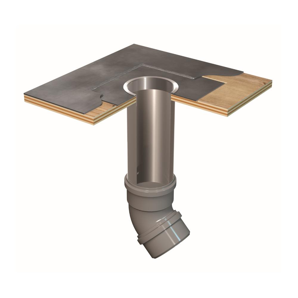 ROOFPORT® 110mm Stainless Steel Outlet Pipe with Lead Flange