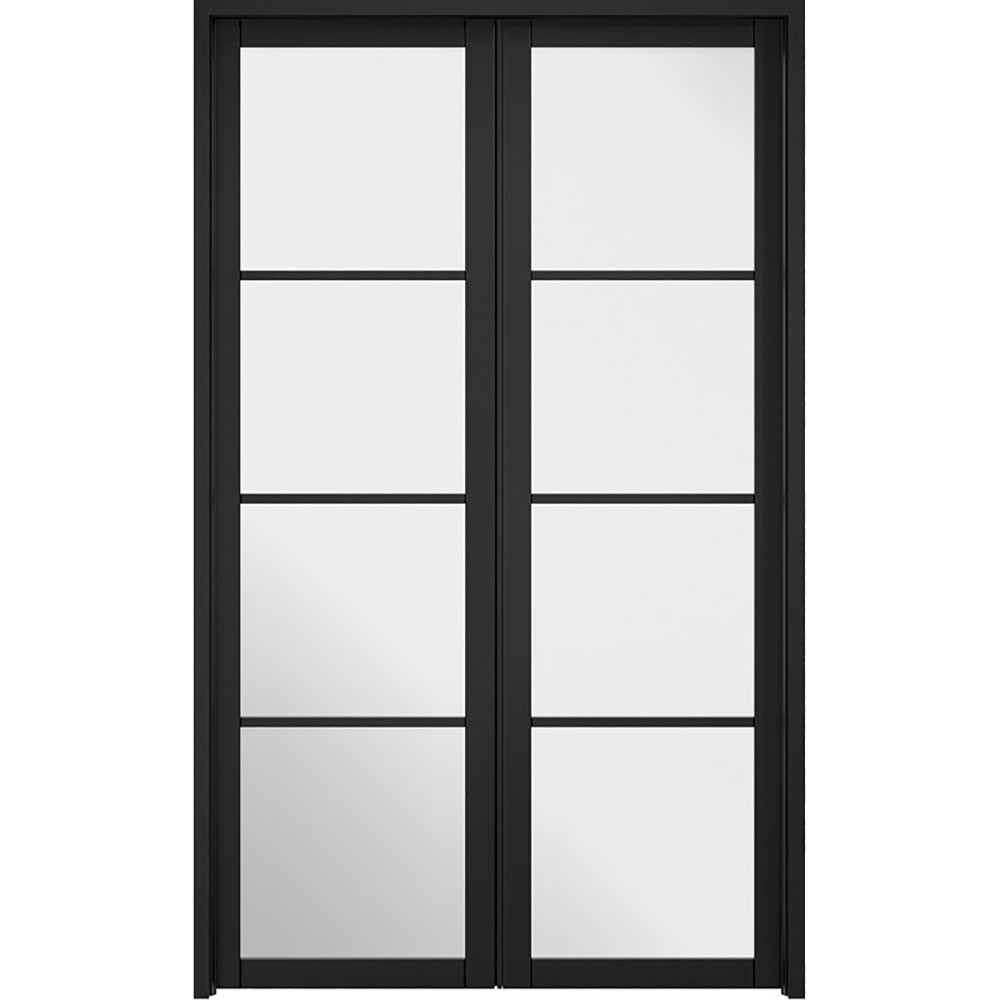 LPD Soho W4 Black Fully Finished Clear Glass Internal Door Room Divider - 2031mm x 1246mm (80 inch x 49 inch)