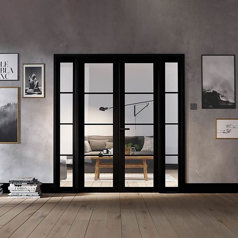 LPD Soho W4 Black Fully Finished Clear Glass Internal Door Room Divider