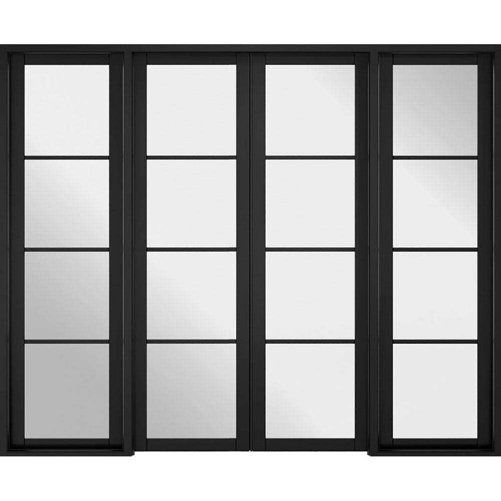 LPD Soho W4 Black Fully Finished Clear Glass Internal Door Room Divider - 2031mm x 2478mm (80 inch x 97.6 inch)