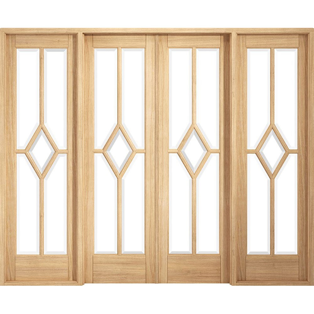 LPD Reims W8 Oak Fully Finished Clear Glass Internal Door Room Divider - 2031mm x 2478mm (80 inch x 97.6 inch)