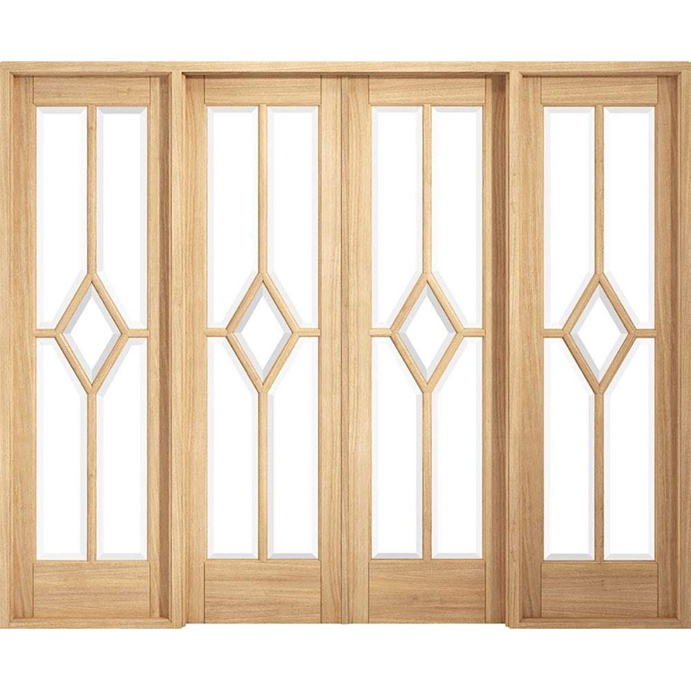 LPD Reims W8 Oak Fully Finished Clear Glass Internal Door Room Divider - 2031mm x 2478mm (80 inch x 97.6 inch) PreFinished Oak LPD Doors